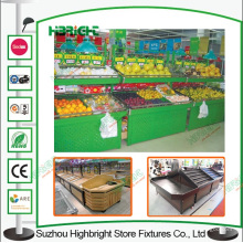 Metallische Supermarkt Obst und Gemüse stehen Rack